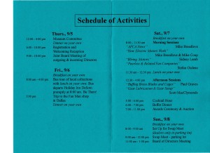 1996 AFCA Schedule of Activities