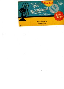 Northwind Electric Fan Advertisement Ink Blotter