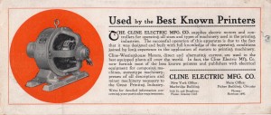 Cline Electric Motor Ink Blotter