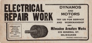 Electric Repair Work Electric Motor Ink Blotter