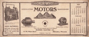 Crocker-Wheeler Electric Motor Ink Blotter